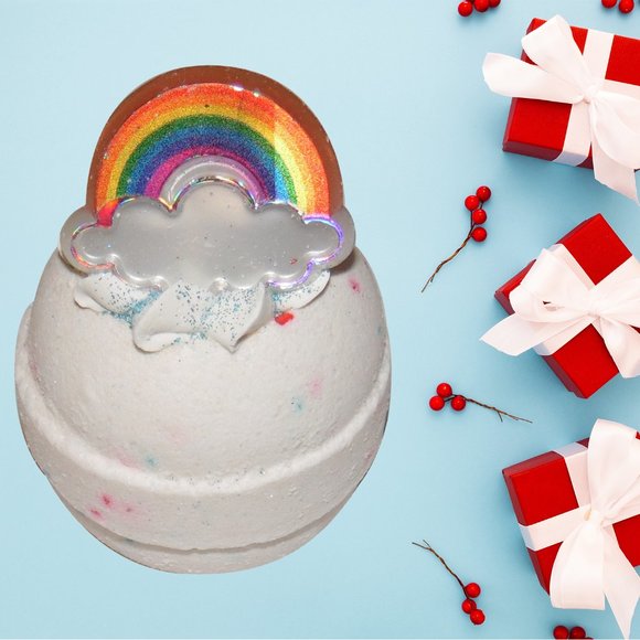 Rainbow Bath Bomb Luxury Vegan Bubble Fizzy - Picture 1 of 8